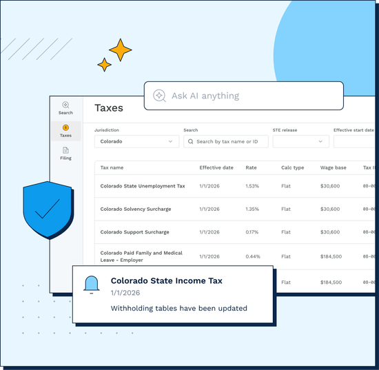 Symmetry Guides dashboard and workflow: automated payroll tax change notifications, verified rates and filing protocols, AI compliance search, agency directory, and webhooks. Symmetry Guides dashboard and workflow: automated payroll tax change notifications, verified rates and filing protocols, AI compliance search, agency directory, and webhooks.