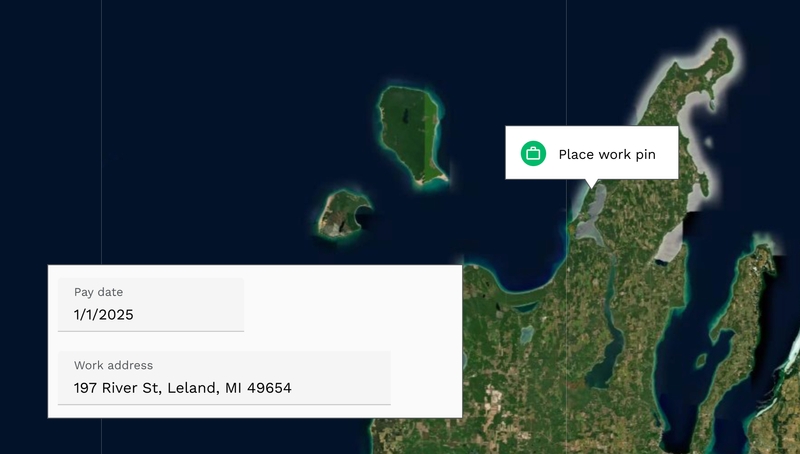 Maps view of Minimum Wage Finder by Symmetry